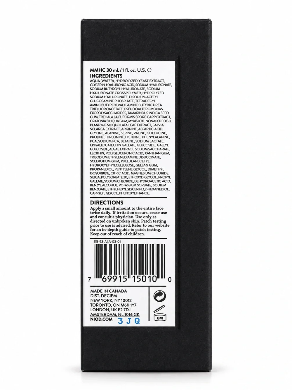 NIOD MULTI-MOLECULAR HYALURONIC COMPLEX (MMHC2) 30ml BRAND NEW/SEALED